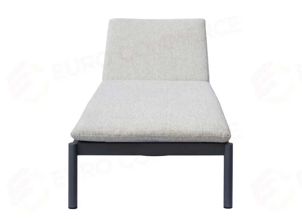 LETTINO PORTO CERVO IN ALLUMINIO - TEXTILENE GRIGIO - CUSCINO ECRU' - ANTRACITE