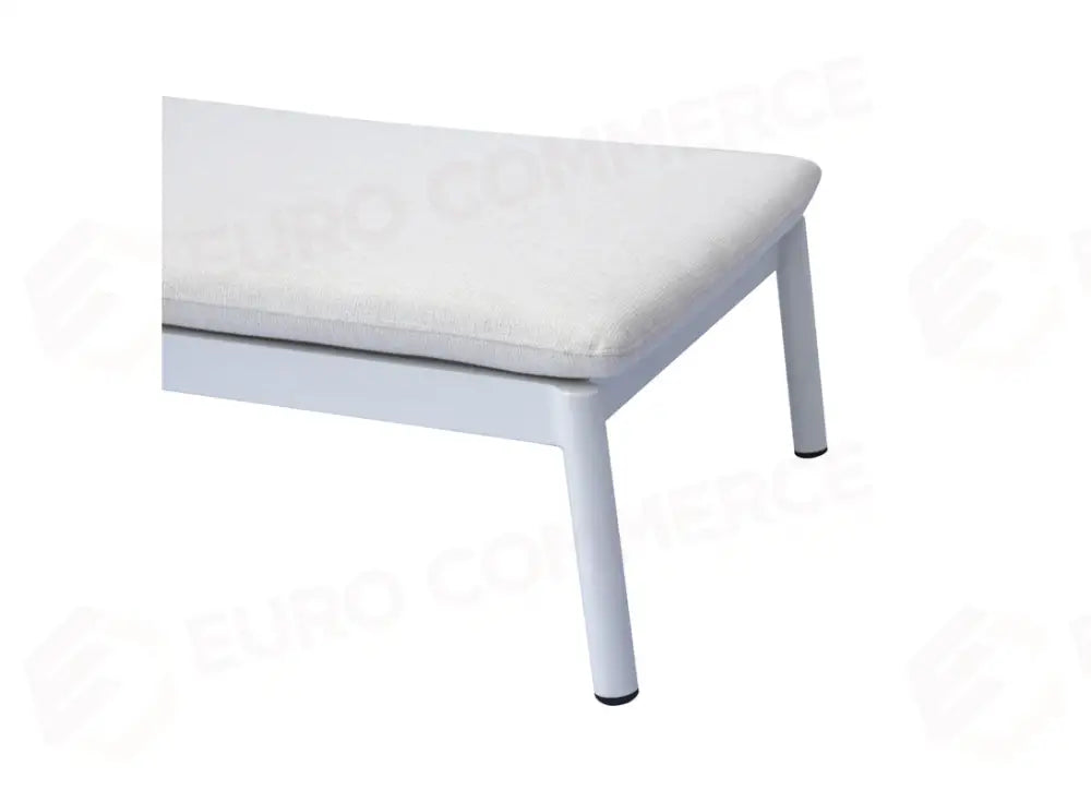 LETTINO PORTO CERVO IN ALLUMINIO - TEXTILENE SABBIA - CUSCINO ECRU' - BIANCO
