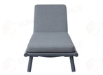 LETTINO TAORMINA IN ALLUMINIO - TEXTILENE GRIGIO - CUSCINO GRIGIO - ANTRACITE