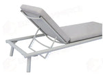 LETTINO TAORMINA IN ALLUMINIO - TEXTILENE SABBIA - CUSCINO BEIGE - CRETA