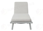 LETTINO TAORMINA IN ALLUMINIO - TEXTILENE SABBIA - CUSCINO BEIGE - CRETA