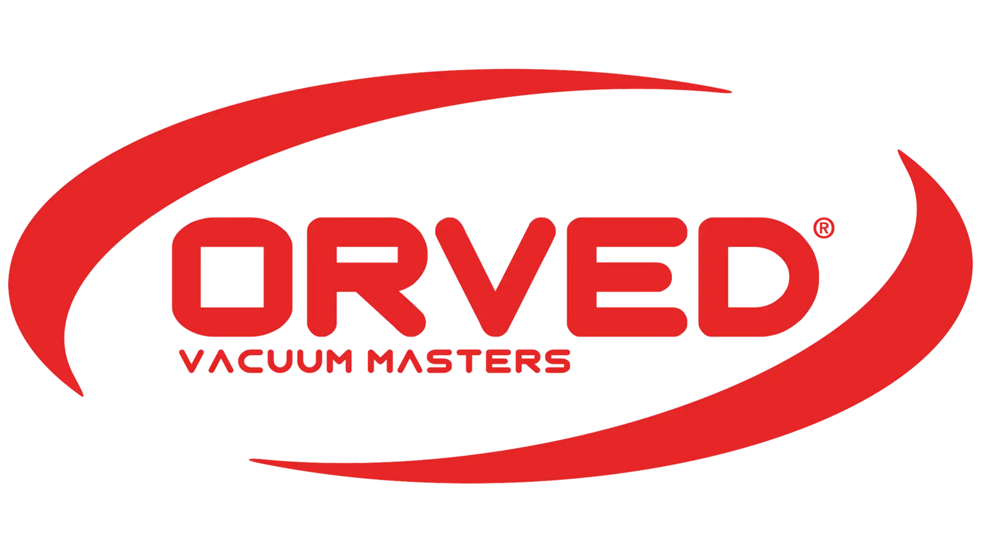 Logo dei maestri del vuoto rossi ’orved con lettere grasse stilizzate e linee curve dinamiche.