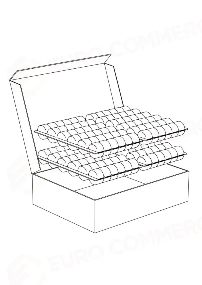MACARON DISPLAY - SCATOLA IN CARTONE DIM MM 385X295X100 H PUÒ CONTENERE 4 COPPIE MC36 - 20 PZ PER CONFEZIONE - SMC144