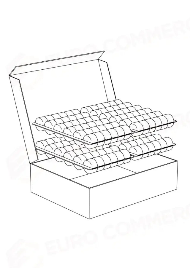 PRÉSENTOIR MACARONS - BOÎTE EN CARTON DIM MM 385X295X100 H PEUT CONTENIR 4 PAIRES MC36 - 20 PIÈCES PAR PAQUET - SMC144 - PAVONI ITALIA