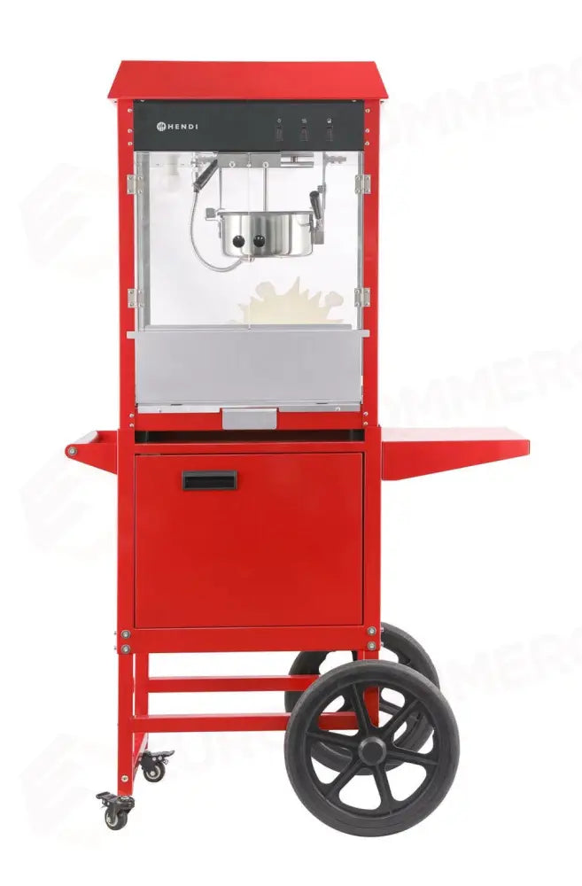 MACCHINA PER POPCORN CON CARRELLO ROSSO 220-240V/1155W 940X510X(H)1553MM - HENDI