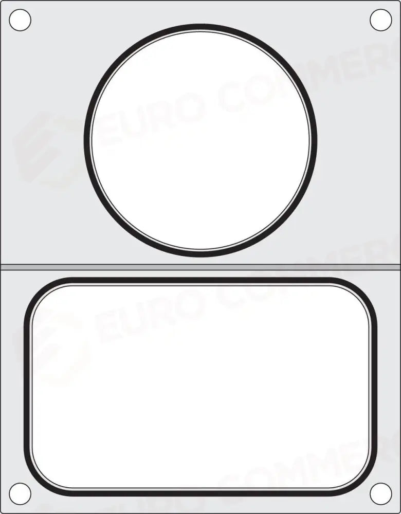 MATRICE SIGILLANTE PER VASCHETTE 2 RECIPIENTI (1X 178X113 MM 1X Ø115 MM) - HENDI
