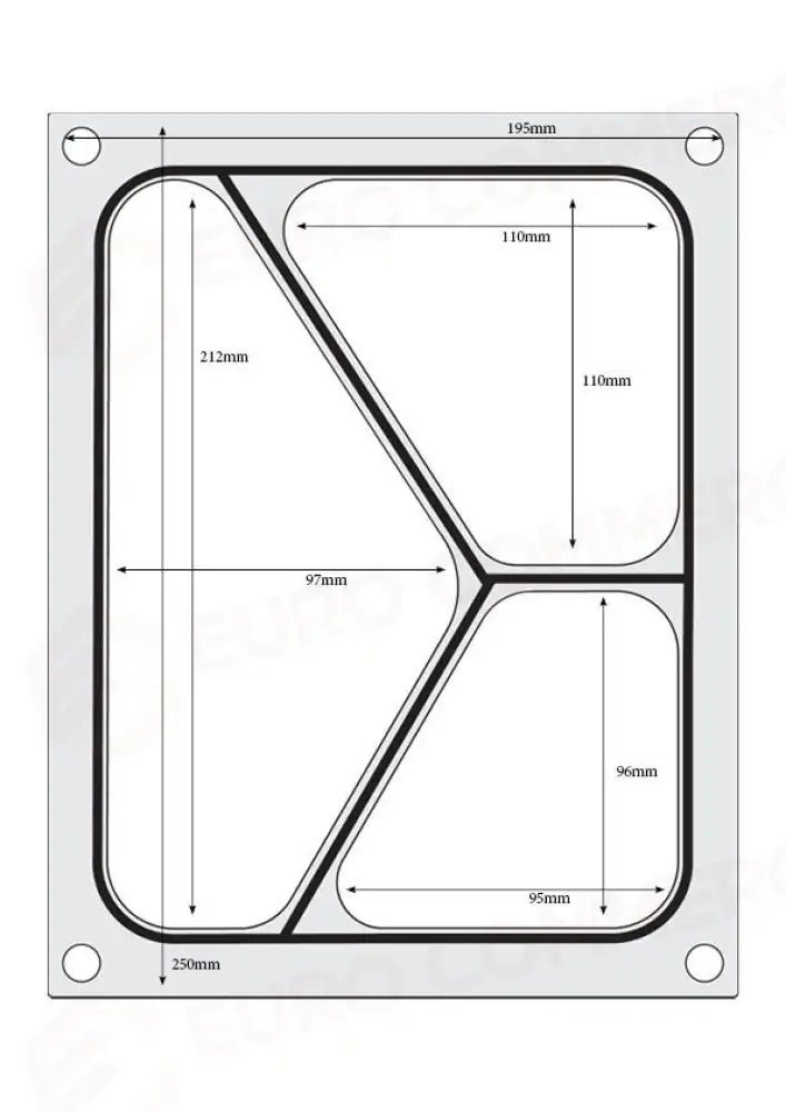 MATRICE SIGILLANTE PER VASCHETTE HENDI RECIPIENTE 187X137 MM - 805664