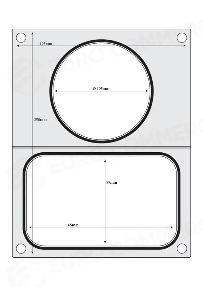 MATRICE SIGILLANTE PER VASCHETTE HENDI RECIPIENTE 227X178 MM - 805572