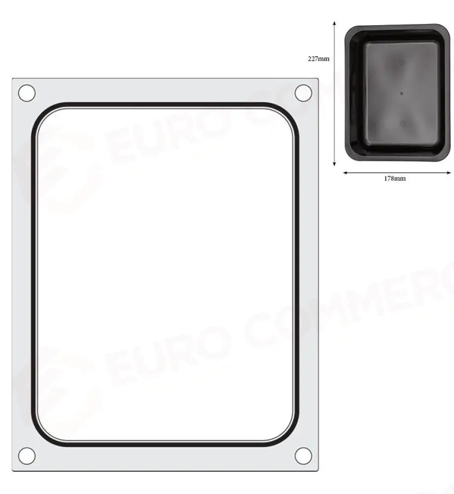 MATRICE SIGILLANTE PER VASCHETTE HENDI RECIPIENTE A DUE COMPARTIMENTI 227X178 MM - 805596