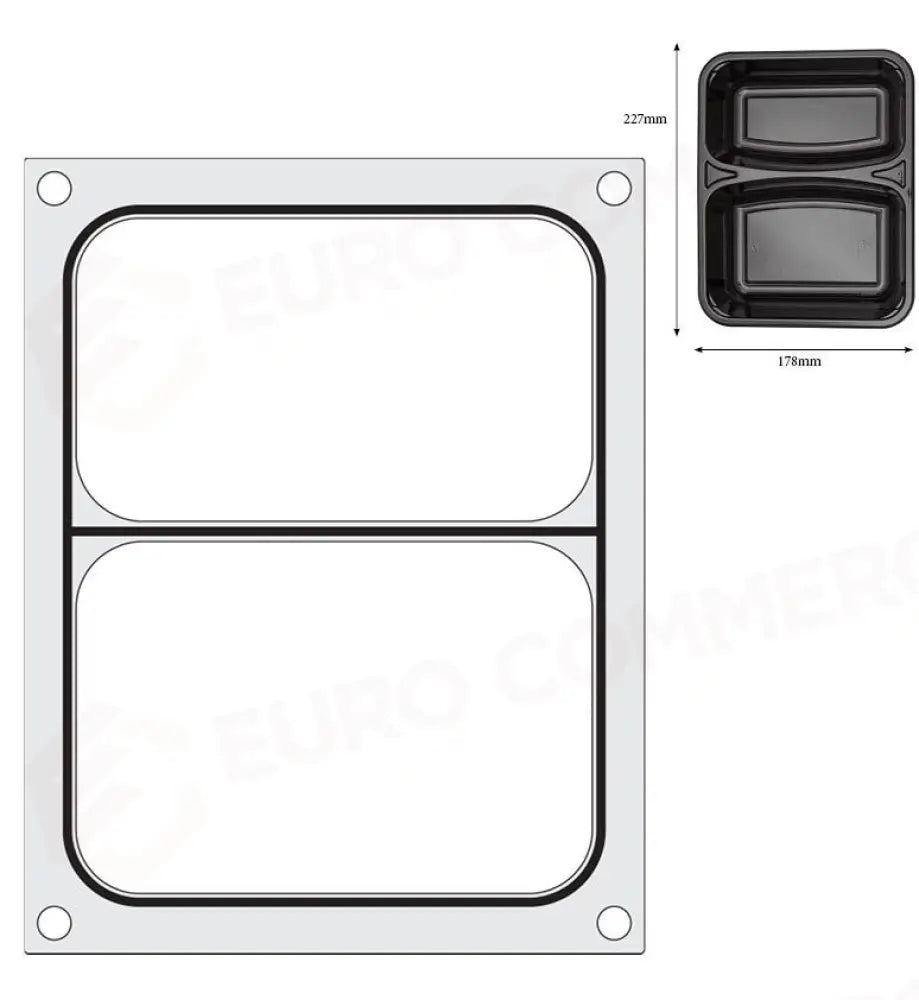MATRICE SIGILLANTE PER VASCHETTE HENDI RECIPIENTE A TRE COMPARTIMENTI 227X178 MM - 805626