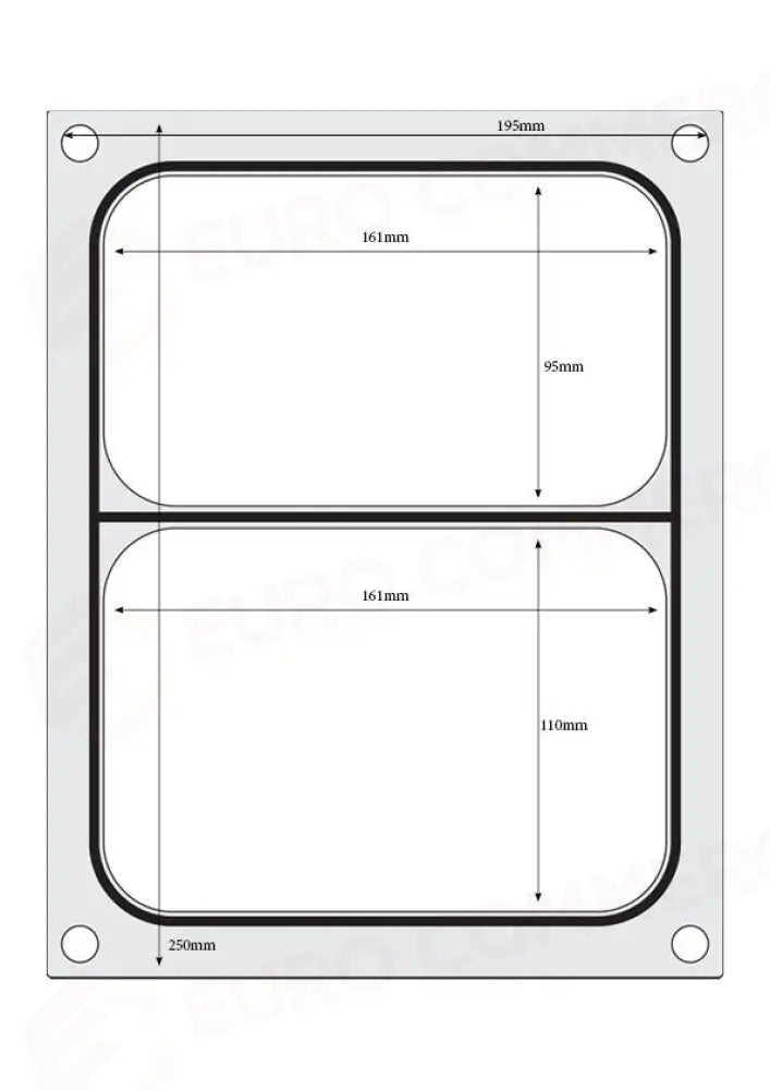 MATRICE SIGILLANTE PER VASCHETTE HENDI RECIPIENTE A TRE COMPARTIMENTI 227X178 MM - 805626