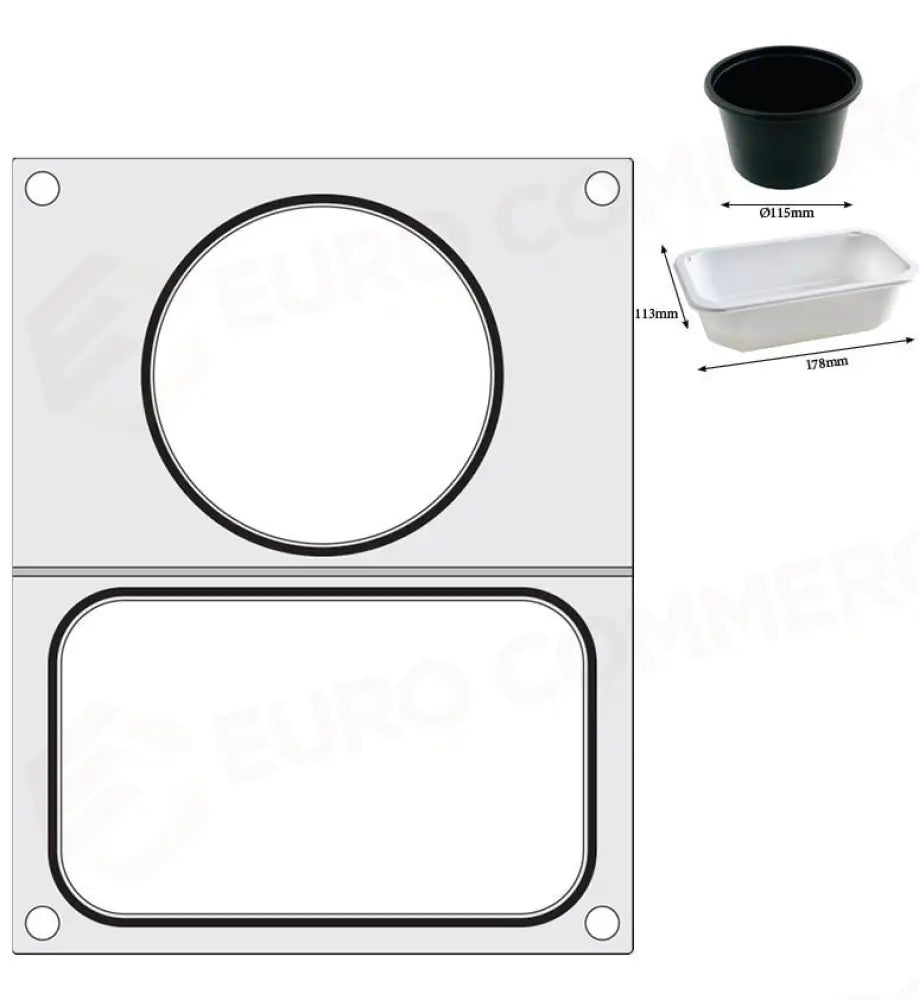 MATRICE SIGILLANTE PER VASCHETTE HENDI RECIPIENTE A TRE COMPARTIMENTI 227X178 MM - 805626