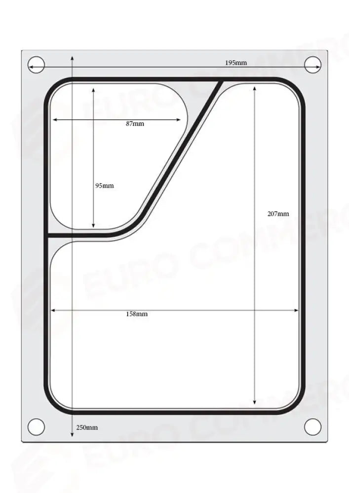 MATRICE SIGILLANTE PER VASCHETTE HENDI RECIPIENTE A TRE COMPARTIMENTI 227X178 MM - 805626