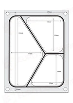 MATRICE SIGILLANTE PER VASCHETTE HENDI RECIPIENTE A TRE COMPARTIMENTI 227X178 MM - 805626