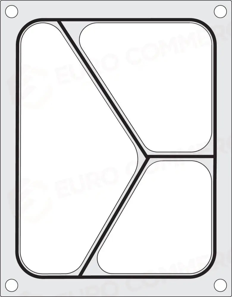 MATRICE SIGILLANTE PER VASCHETTE RECIPIENTE A TRE COMPARTIMENTI 227X178 MM - HENDI