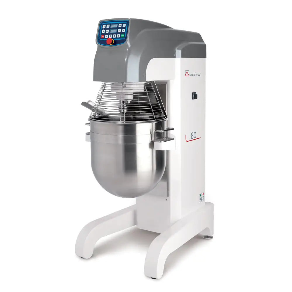 MESCOLATRICE PLANETARIA LT.80 CON INVERTER DIGITALE E SOLLEVAMENTO VASCA ELETTRICO V.400/50/3 - KG - MX80EV - MECNOSUD