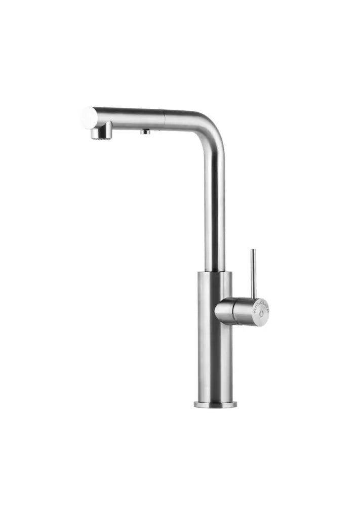 MISCELATORE A LAVELLO CUCINA INOX CANNA A GOMITO DOCCIA ESTRAIBILE - EROSS316 - MONOLITH