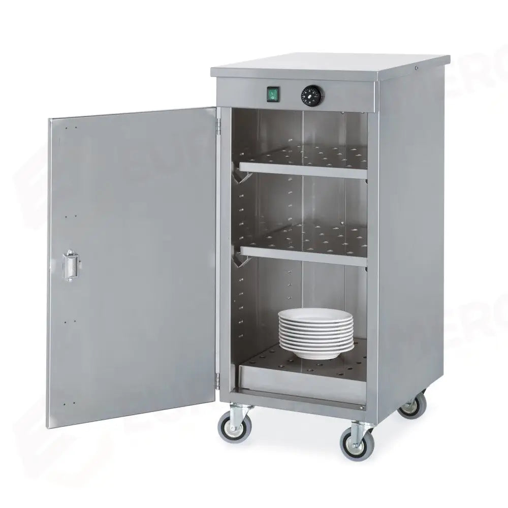 MOBILETTO SCALDAPIATTI CAPACITÀ 60 PIATTI 2 RUOTE CON FRENO - 9660G-RF - METALCARRELLI - CARRELLI