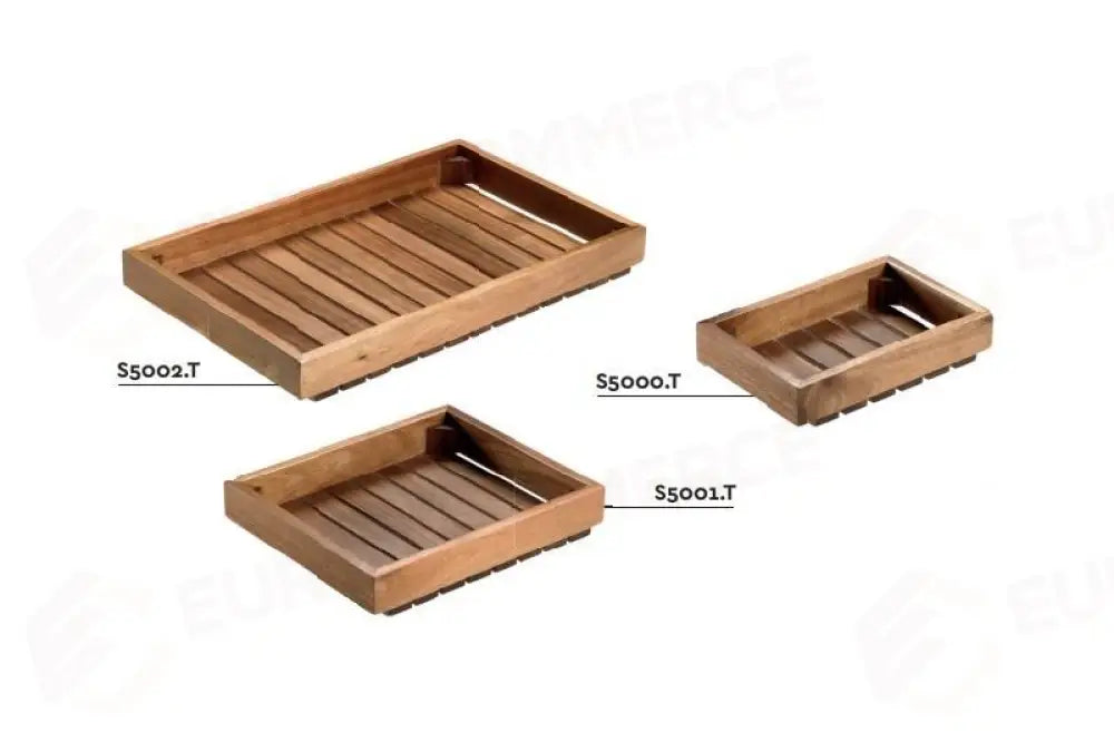 MODULO CHIUSO ACACIA TOP NATURALE - 30X19,5X6 CM - S5000.T - LEONE - ESPOSITORI BUFFET IN ACACIA