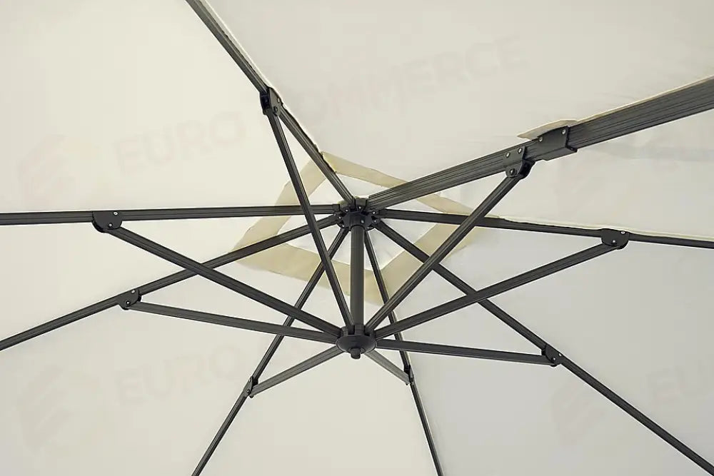 OMBRELLONE DOPPIO IN ALLUMINIO 3×3 - POLIESTERE ECRU' - ANTRACITE - CONTRACT