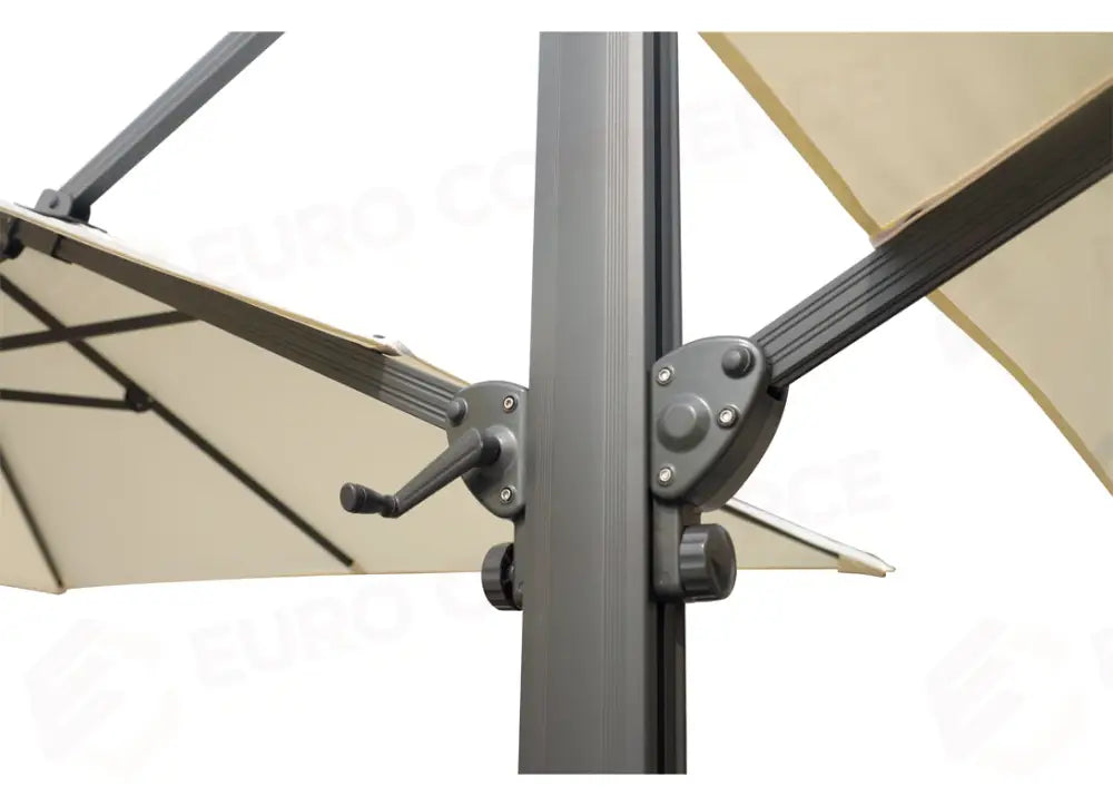 OMBRELLONE DOPPIO IN ALLUMINIO 3×3 - POLIESTERE ECRU' - ANTRACITE - CONTRACT
