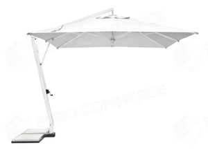OMBRELLONE IN ALLUMINIO 3,5×3,5 - POLIESTERE BIANCO - EFFETTO LEGNO SBIANCOTO - CONTRACT
