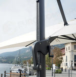 OMBRELLONE IN ALLUMINIO 4×4 - POLIESTERE ECRU' - ANTRACITE - CONTRACT