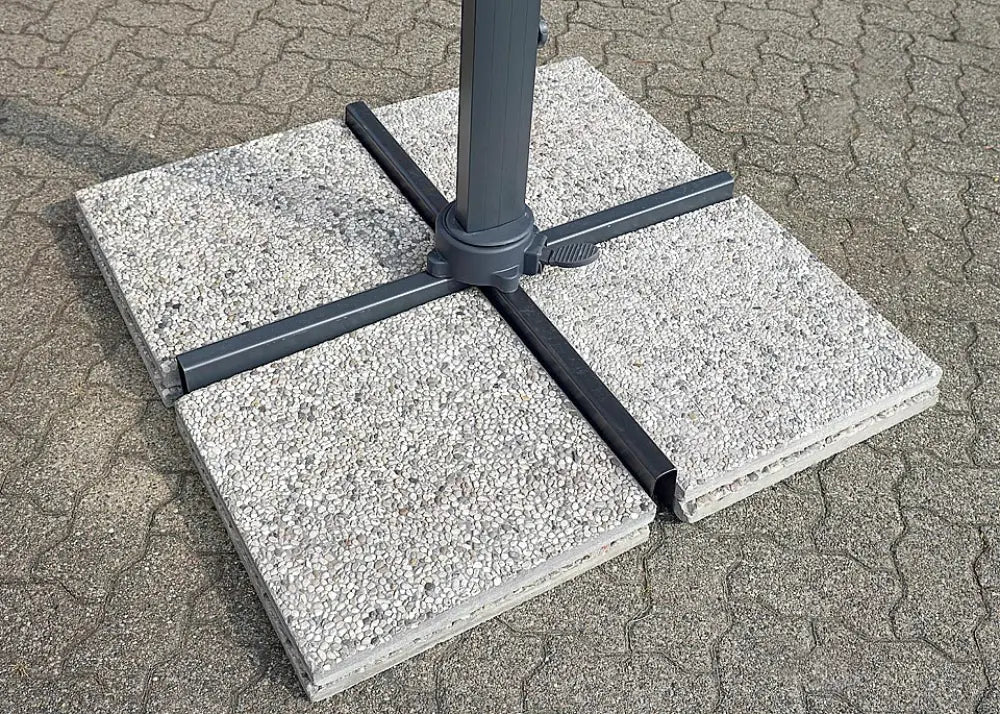 OMBRELLONE IN ALLUMINIO 4×4 - POLIESTERE ECRU' - ANTRACITE - CONTRACT