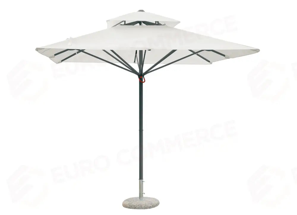 OMBRELLONE PUSH UP IN ALLUMINIO 3×3 - POLIESTERE ECRU' - ANTRACITE