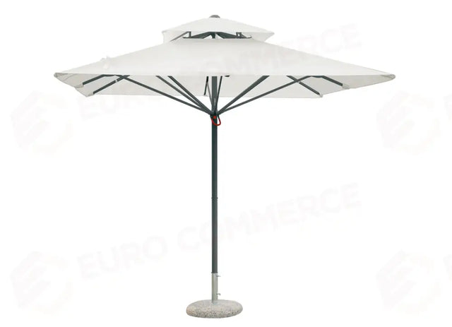 OMBRELLONE PUSH UP IN ALLUMINIO 3×3 - POLIESTERE ECRU' - ANTRACITE E5049G - GREENWOOD