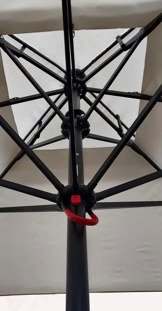OMBRELLONE PUSH UP IN ALLUMINIO 4×4 - POLIESTERE ECRU' - ANTRACITE