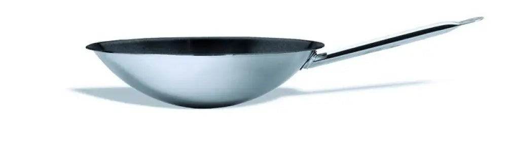 PADELLA ACCIAIO INOX ANTIADERENTE PER WOK FONDO TONDO Ø36CM - 2393-4 - KAREL - Attrezzatura