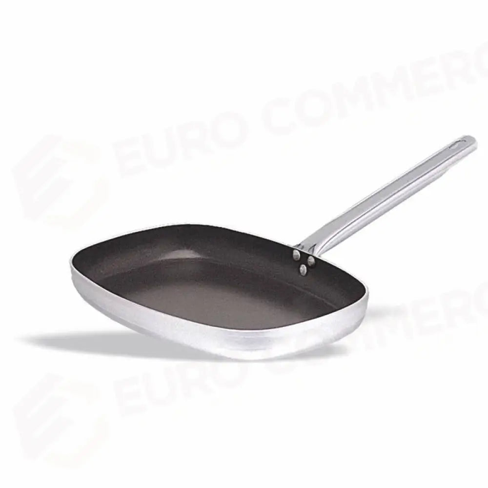 PADELLA RETTANGOLARE PER PESCE IN ALLUMINIO ANTIADERENTE CON MANICO ACCIAIO INOX Ø38CM - 237-038 - KAREL - Attrezzatura