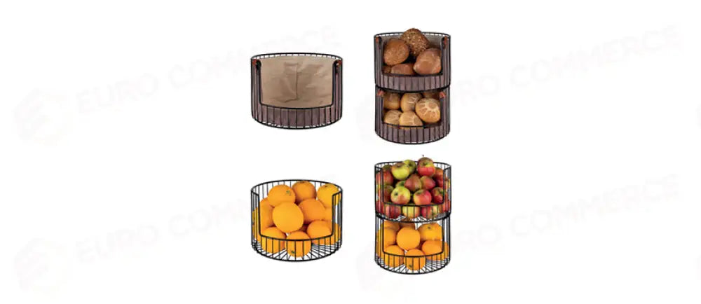 PADERNO CESTA PANE/FRUTTA MET.NERO.27,5H18,5 IMP. - 201836 - MORINI
