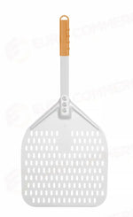 PALA PIZZA CON MANICO CORTO SQUADRATA PERFORATA HENDI 350X710MM - 618066