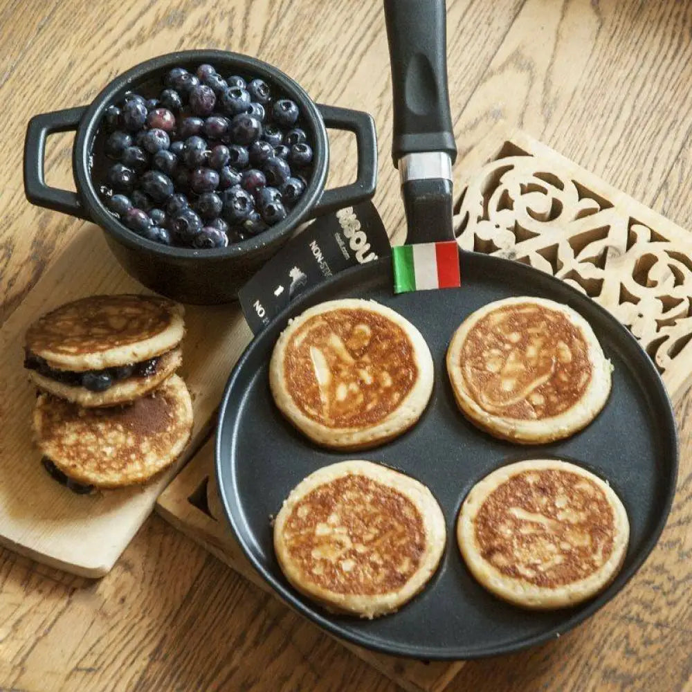 PANCAKE ALLUMINIO MANICO BAKELITE DIAM. 25 CM H 2,5 SPESSORE 6.5 MM PER INDUZIONE - 240-125 - KAREL - Attrezzatura