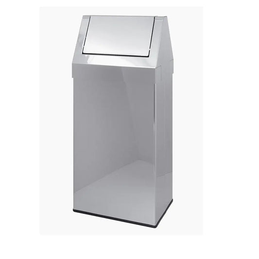 PATTUMIERA INOX COPERCHIO BASCULANTE LT 30 - 2431 - METALCARRELLI - CARRELLI