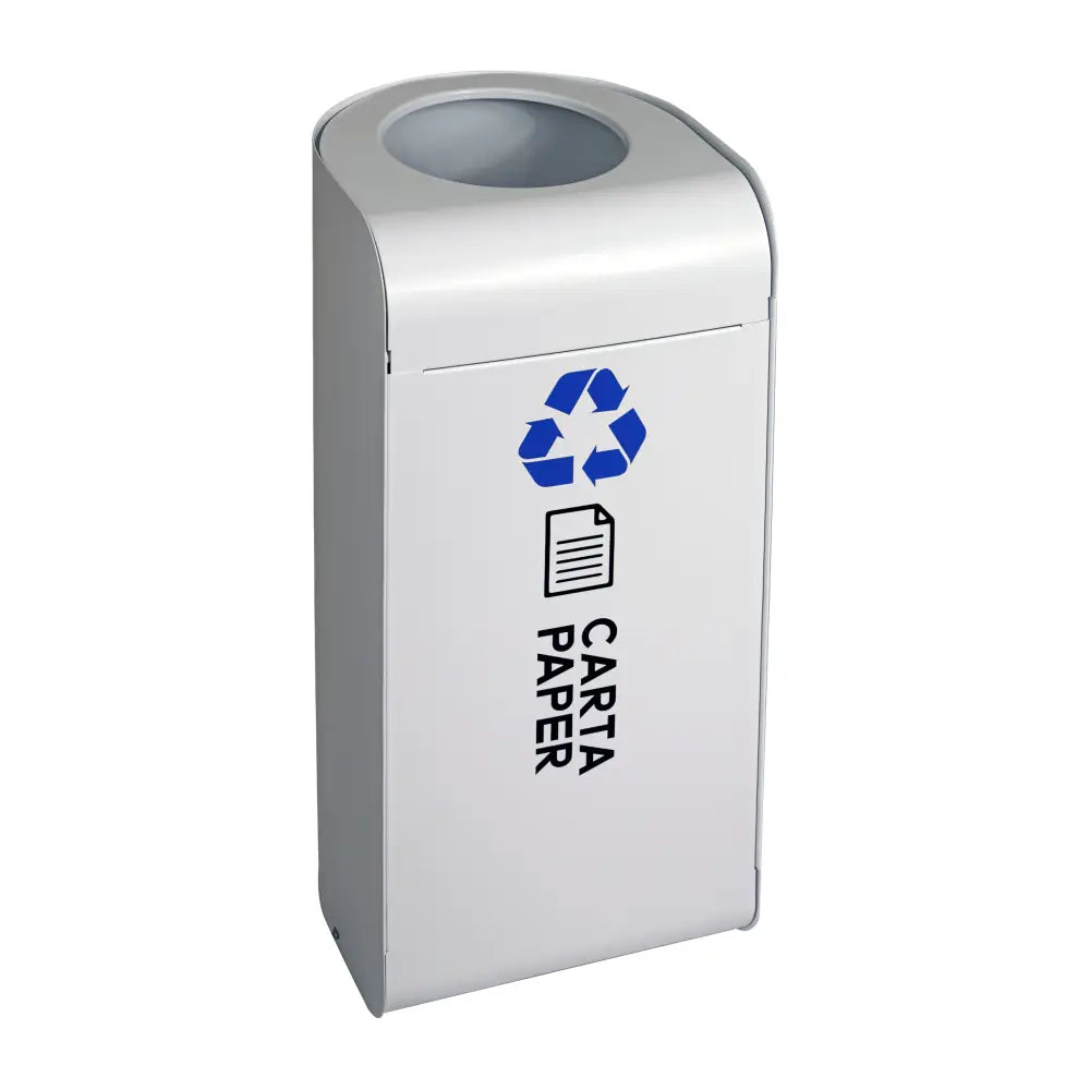 PATTUMIERA PER RACCOLTA DIFFERENZIATA CARTA/PAPER STRUTTURA IN METALLO LACCATO BIANCO LT 45 - 25100B - METALCARRELLI