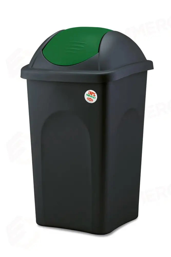 PATTUMIERA RACCOLTA DIFFERENZIATA 60 LT NERO/VERDE BASCULINA STEFANPLAST - 2550239 - MEDRI