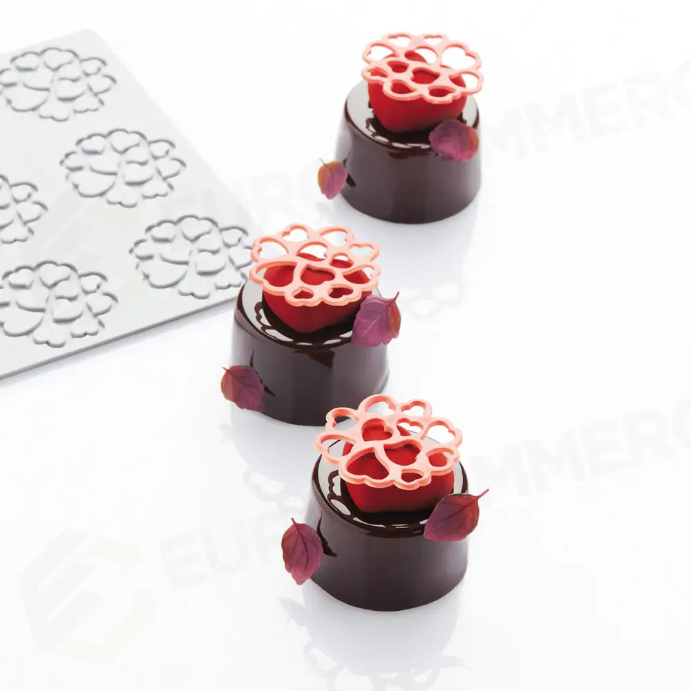 PAVODECOR STAMPO IN SILICONE MEZZELUNE CUORI 300X175 MM 15 IMPRONTE - MM Ø 50XH 2 - PR008S - PAVONI ITALIA - STAMPI