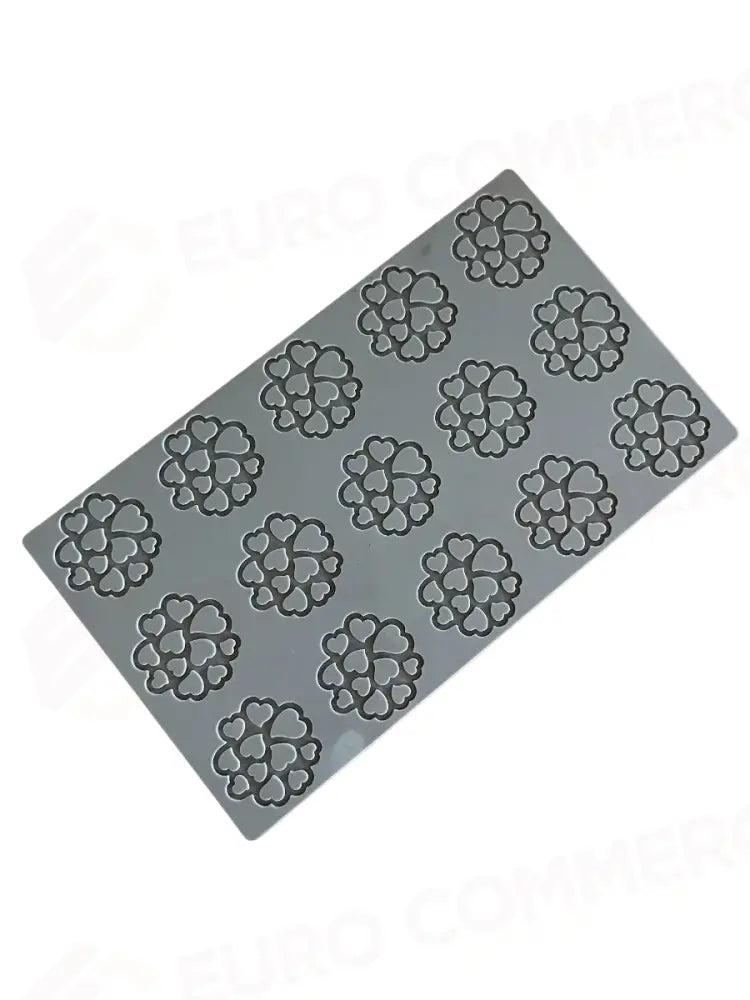 PAVODECOR STAMPO IN SILICONE MEZZELUNE CUORI 300X175 MM 15 IMPRONTE - MM Ø 50XH 2 - PR008S - PAVONI ITALIA - STAMPI