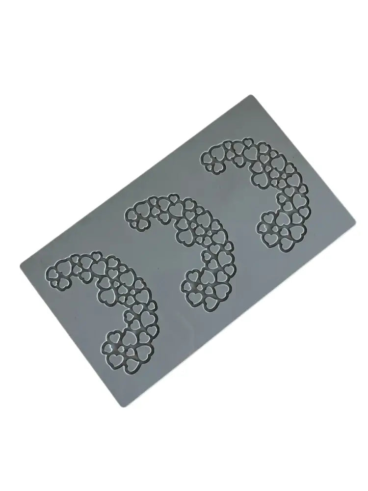 PAVODECOR STAMPO IN SILICONE MEZZELUNE CUORI 300X175 MM 3 IMPRONTE - MM 137X76XH 2 - PR007S - PAVONI ITALIA - STAMPI