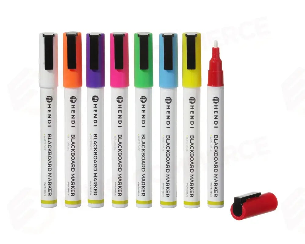 PENNARELLI PER LAVAGNA 3 MM HENDI 1X BIANCO,1X ROSSO 1XBLU 1XVERDE 1XGIALLO 1XVIOLA 1XARANCIO