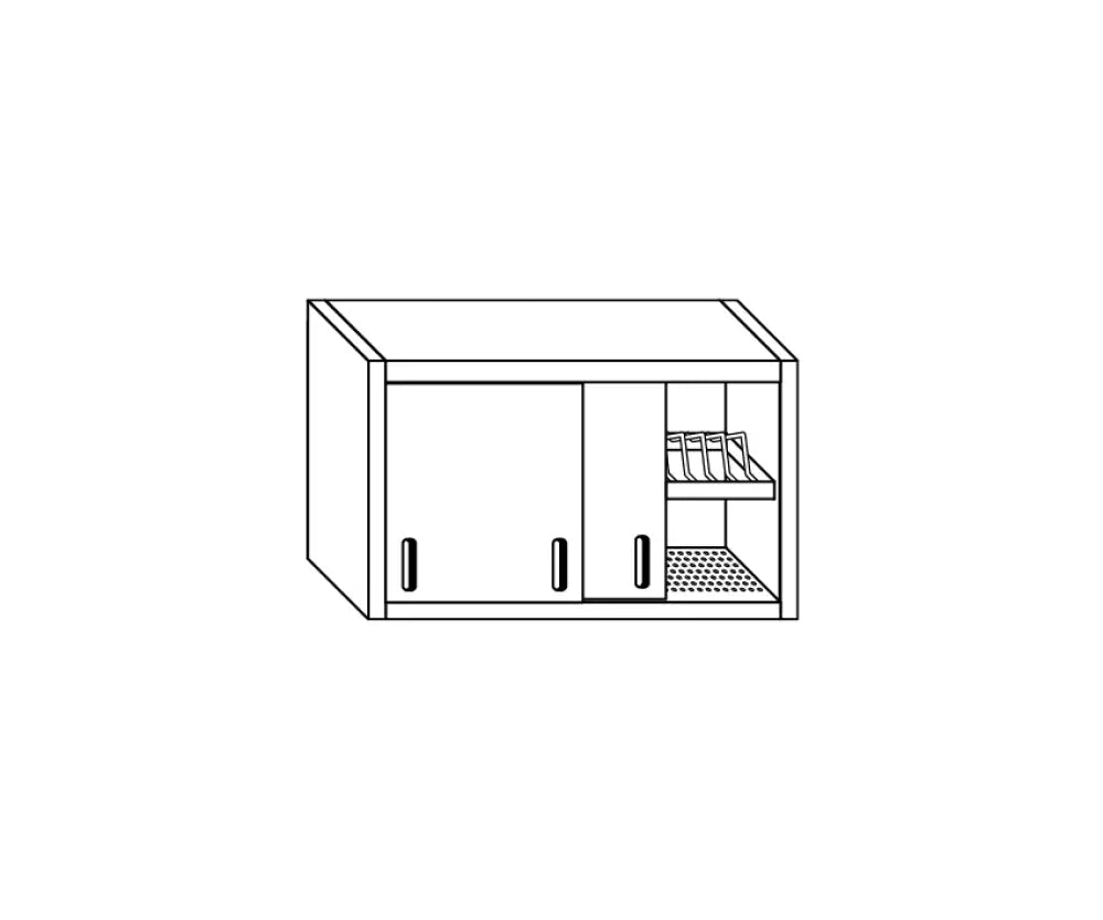 PENSILE CON PORTA SCORREVOLE + RIPIANO SCOLAPIATTI - MITTEL - PENSILINA