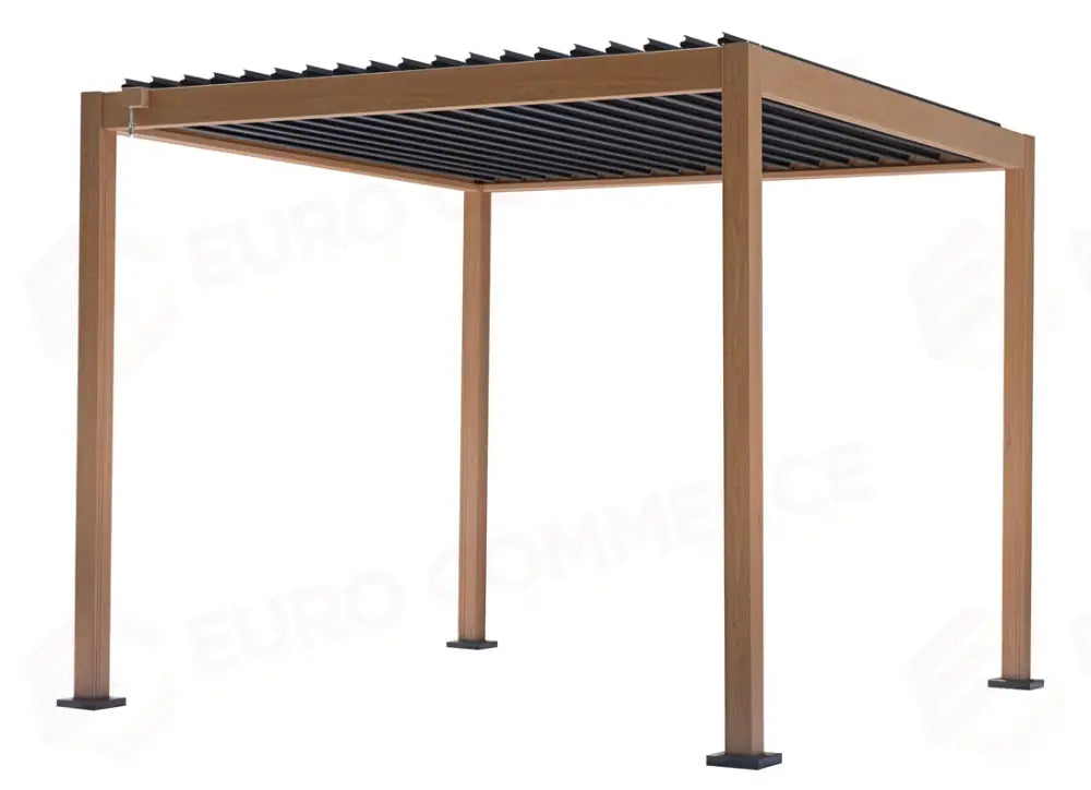 PERGOLA TEXAS IN ALLUMINIO 3×3 - EFFETTO LEGNO