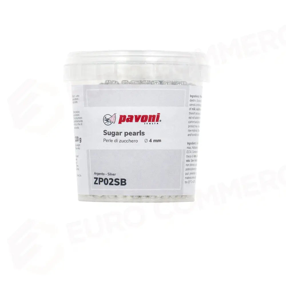 PERLE DI ZUCCHERO 120 G DIM. Ø 4 MM - ARGENTO - ZP02SB - PAVONI ITALIA - ATTREZZATURA PROFESSIONALE