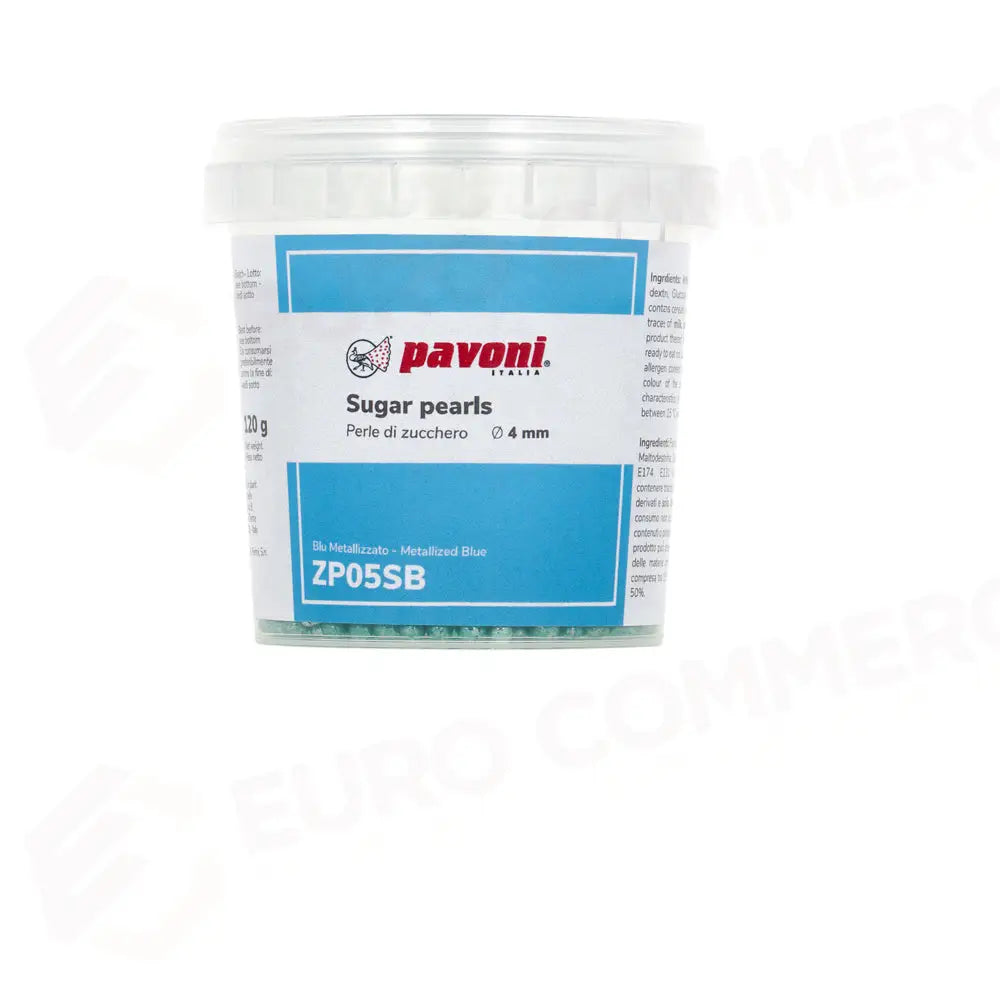 PERLE DI ZUCCHERO 120 G DIM. Ø 4 MM - BLU METALLIZZATO - ZP05SB - PAVONI ITALIA - ATTREZZATURA PROFESSIONALE