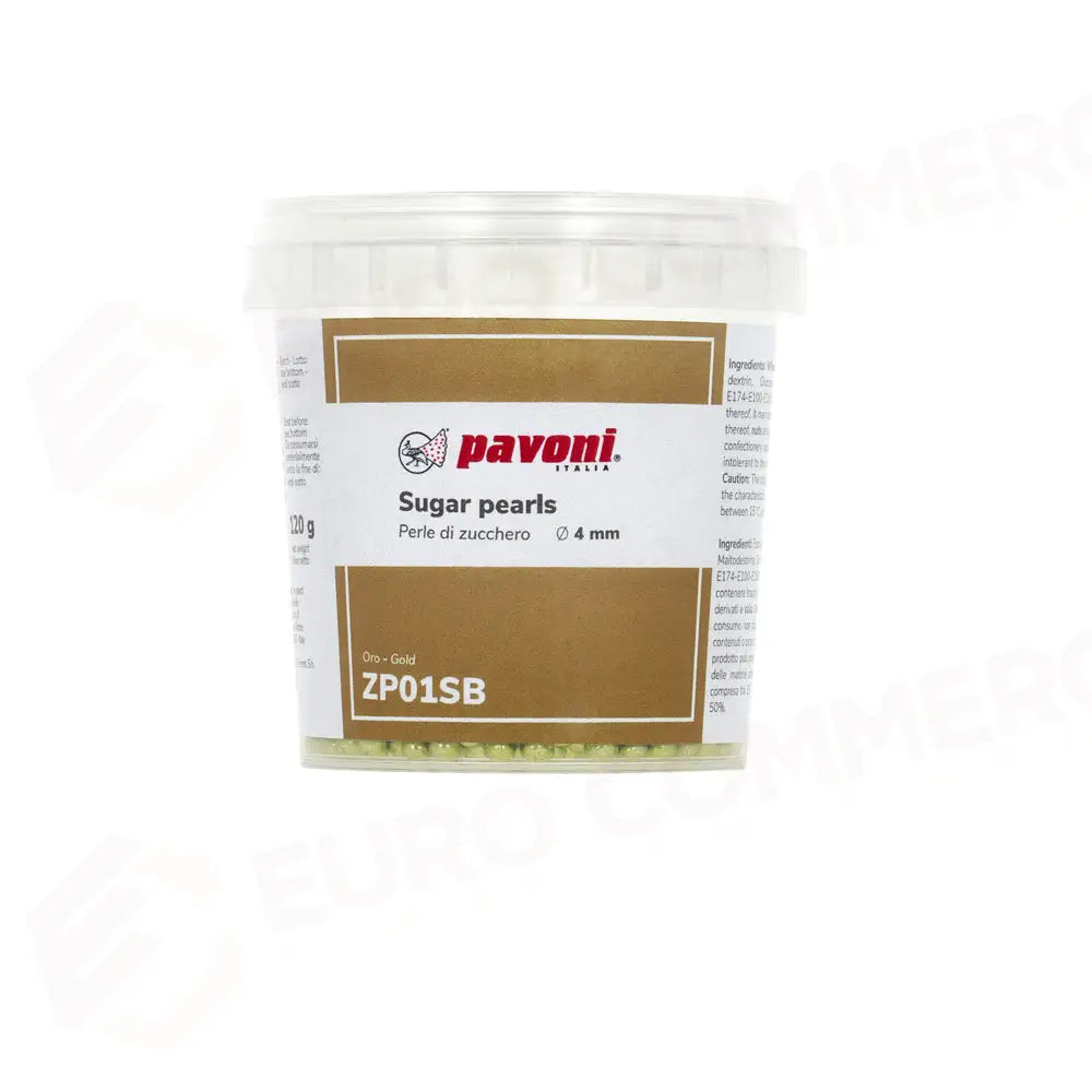 PERLE DI ZUCCHERO 120 G DIM. Ø 4 MM - ORO - ZP01SB - PAVONI ITALIA - ATTREZZATURA PROFESSIONALE