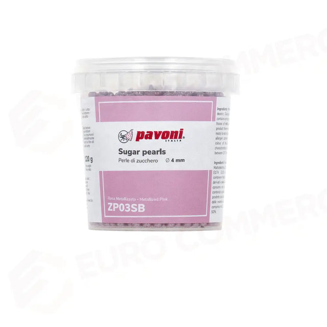 PERLE DI ZUCCHERO 120 G DIM. Ø 4 MM - ROSA METALLIZZATO - ZP03SB - PAVONI ITALIA