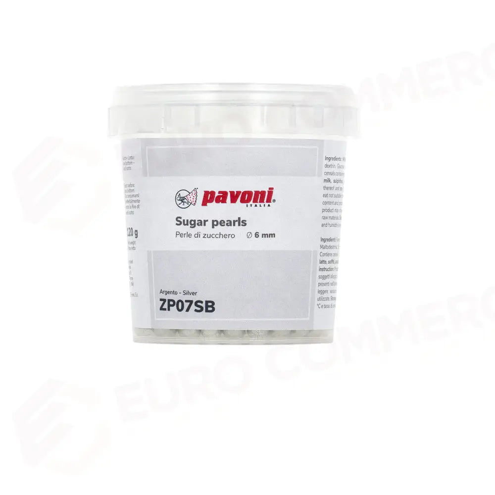 PERLE DI ZUCCHERO 120 G DIM. Ø 6 MM - ARGENTO - ZP07SB - PAVONI ITALIA - ATTREZZATURA PROFESSIONALE